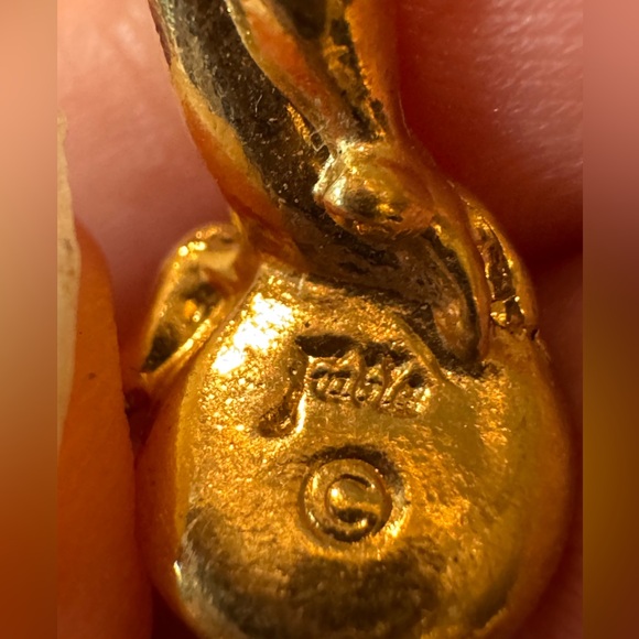 Fable Signed Unique Gold-Tone Two-Piece Dragon Earrings - Picture 4 of 6